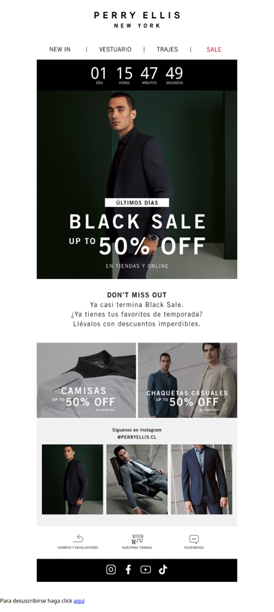 , Last Days of Black Sale. Hasta 50% Off en tiendas y online.