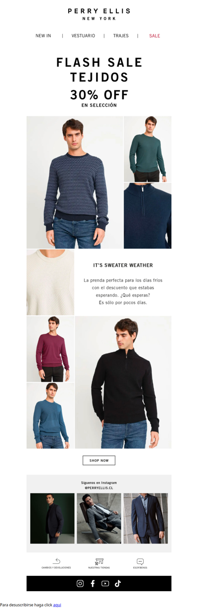 Stay warm. 30% OFF en tejidos.