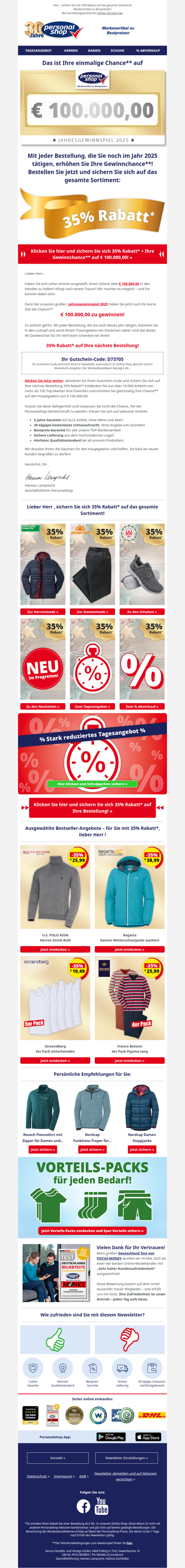 Schön, dass Sie da sind – Ihre Gewinnchance auf € 100.000,- wartet bereits!