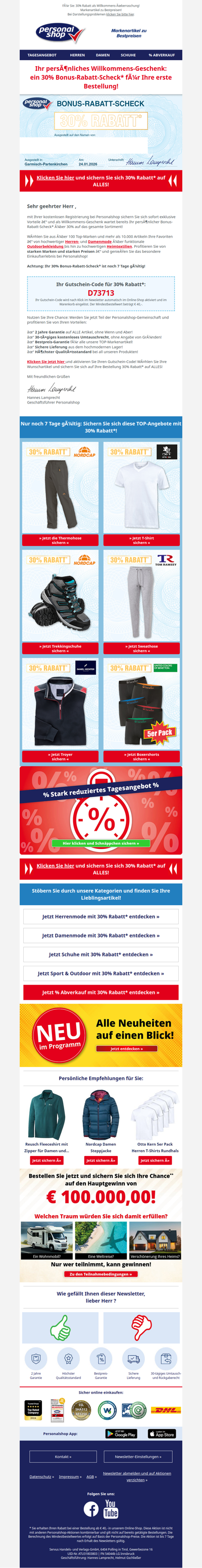 Herzlich willkommen bei Personalshop!