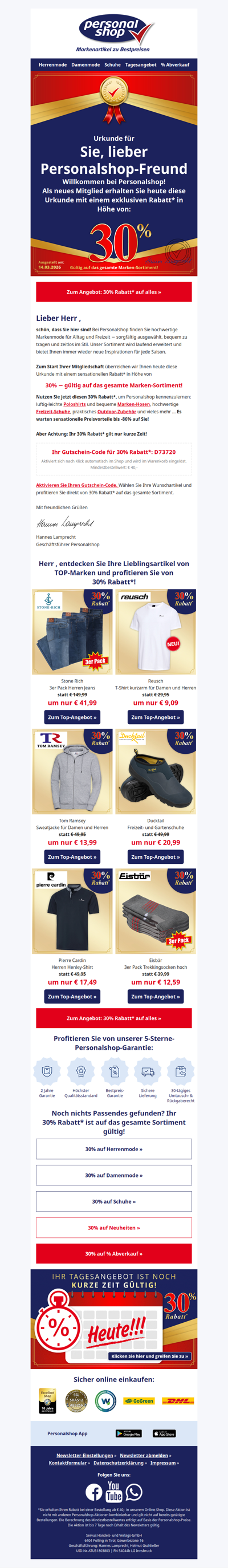 Herr , Glückwunsch! Sie erhalten eine Urkunde!