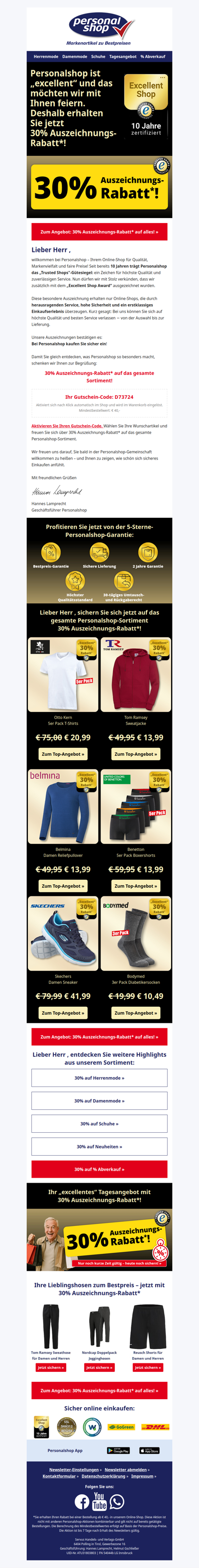 Vielen Dank für den Excellent Shop Award!