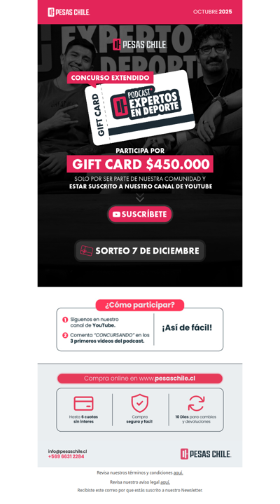 🎧 Nos extendimos ¡Gana una Gift Card de $450.000! Solo por comentar en nuestro podcast 💬