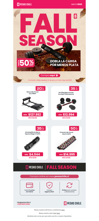 Sube la bencina, bajan los precios para entrenar en casa. 50% OFF