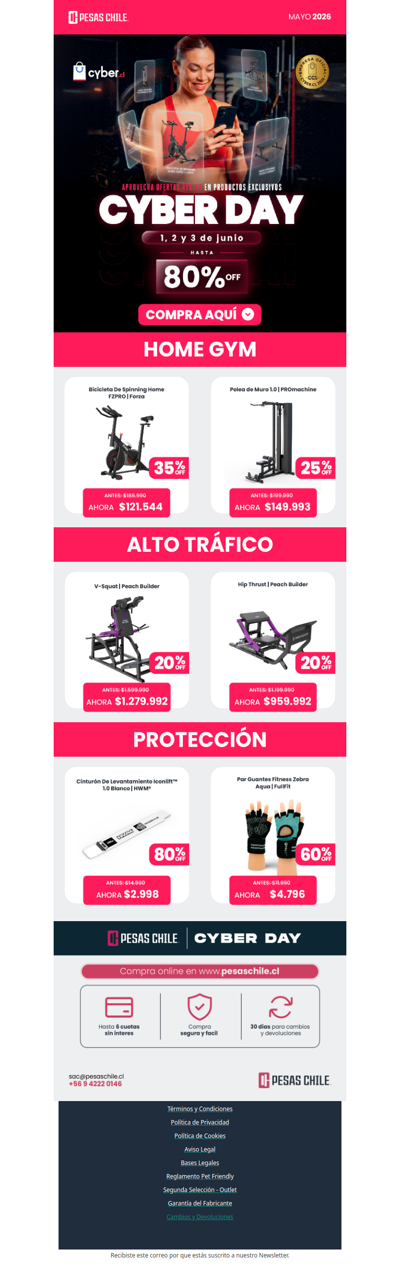 ¡Ya comenzó el Cyber en Pesas Chile!🔥