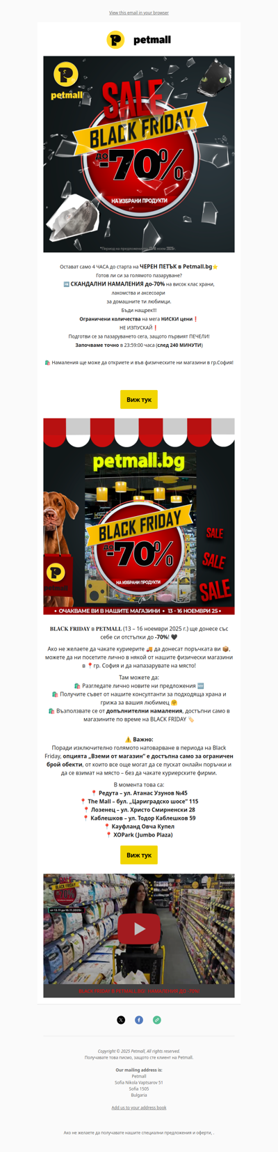 Ето го идва! ЧЕРНИЯТ ПЕТЪК в Petmall.bg започва след 4 часа! Подготви се >