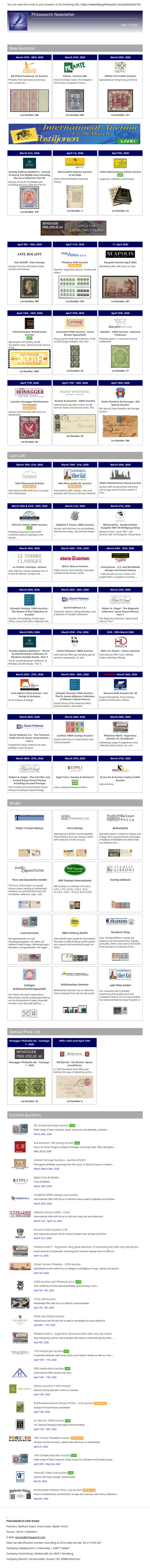 News from Philasearch.com - March 19, 2026