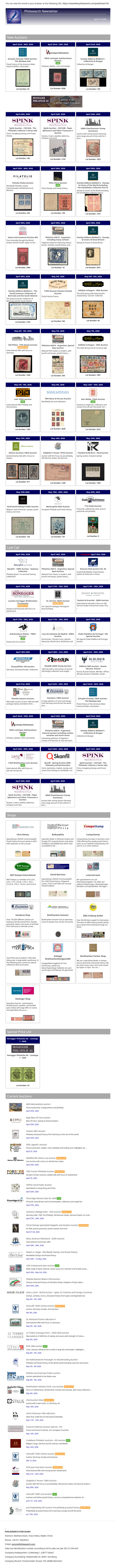 News from Philasearch.com - April 16, 2026