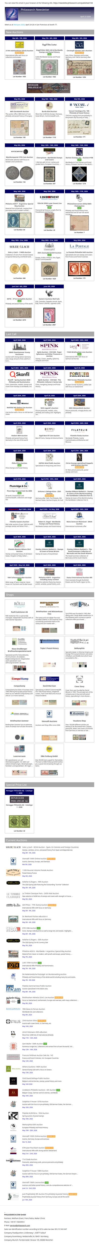 News from Philasearch.com - April 23, 2026