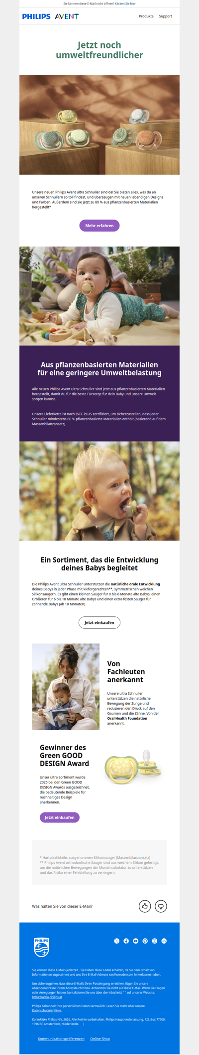 Unsere Schnuller sind jetzt noch umweltfreundlicher