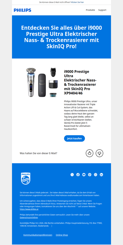 Alles über i9000 Prestige Ultra Elektrischer Nass- & Trockenrasierer mit SkinIQ Pro entdecken