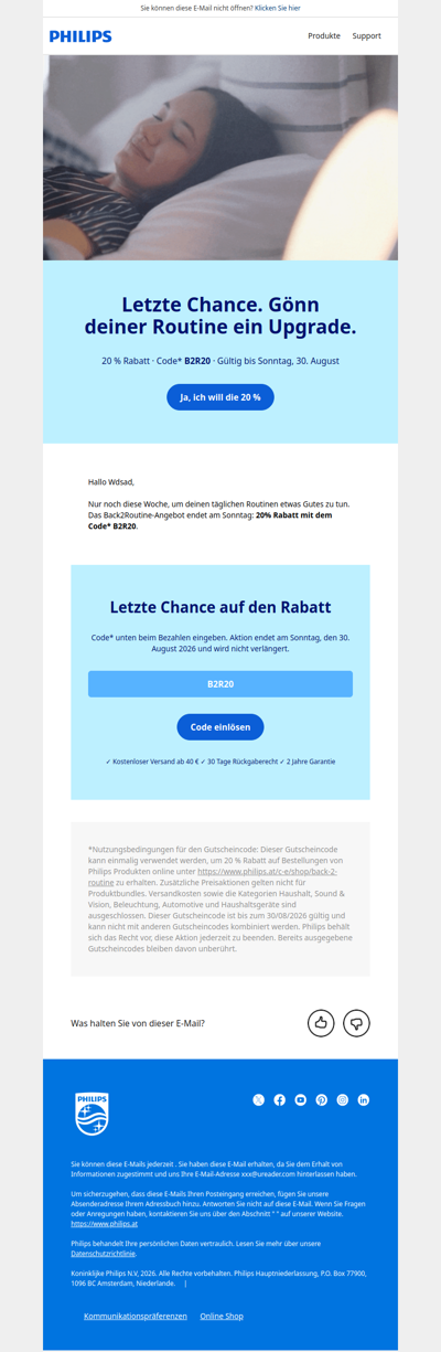 Nur noch 3 Tage, um B2R20 einzulösen
