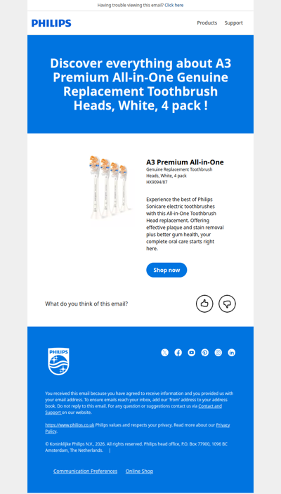 Discover everything about A3 Premium All-in-OneGenuine Replacement Toothbrush Heads, White, 4 pack