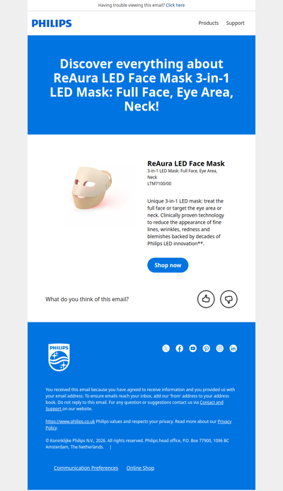 Discover everything about ReAura LED Face Mask 3-in-1 LED Mask: Full Face, Eye Area, Neck