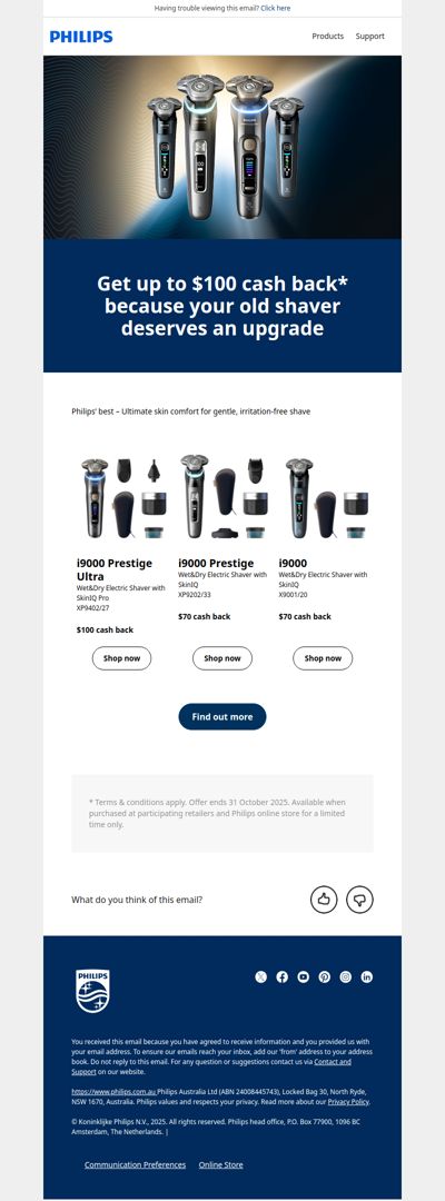 ⏰ Final days: i9000 faceshaver cashback ends soon!