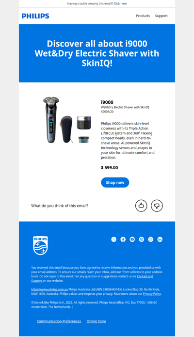 Discover all about i9000 Wet&Dry Electric Shaver with SkinIQ