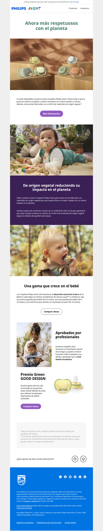 Nuestros chupetes son ahora más respetuosos con el planeta