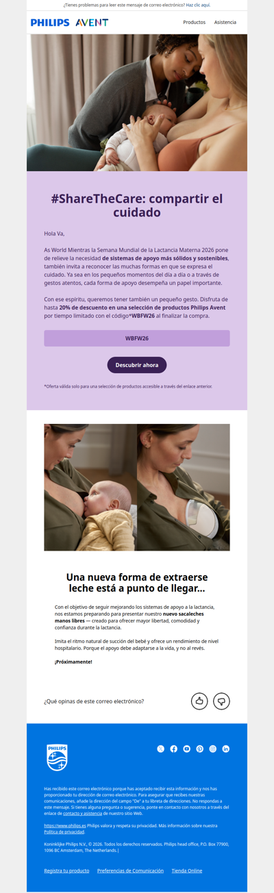 #ShareTheCare: Hasta un 20 % de descuento en los productos Philips Avent