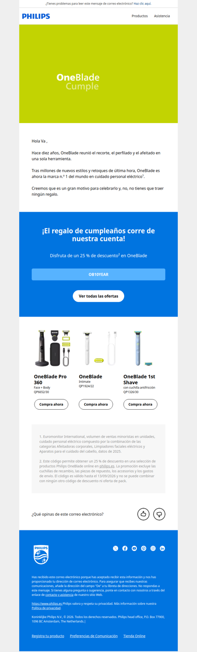 25% de descuento: ¡OneBlade cumple 10 años! 🎉