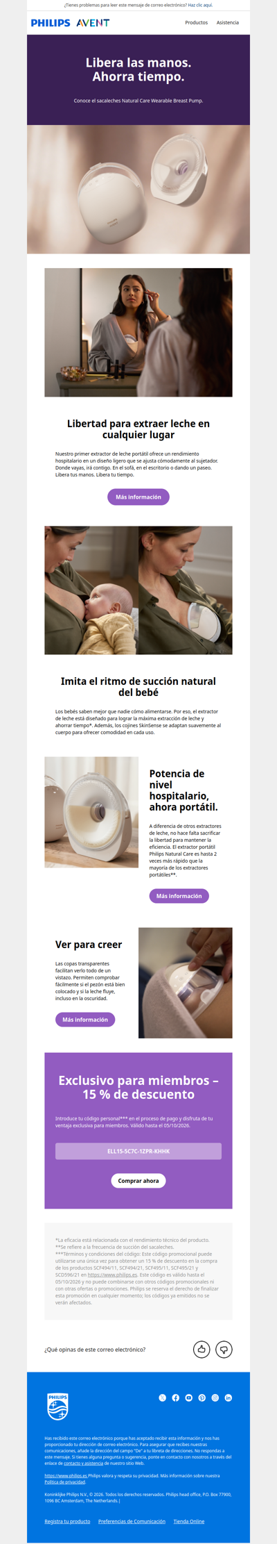 El extractor de leche que no requiere planificación