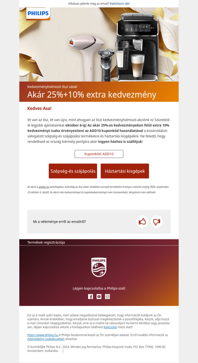 🍁 Őszi kedvezményhalmozás: akár 25%+10% kedvezmény