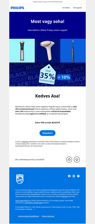 ⏰ Asa, most vagy soha! Hamarosan véget ér a Philips Black Friday!
