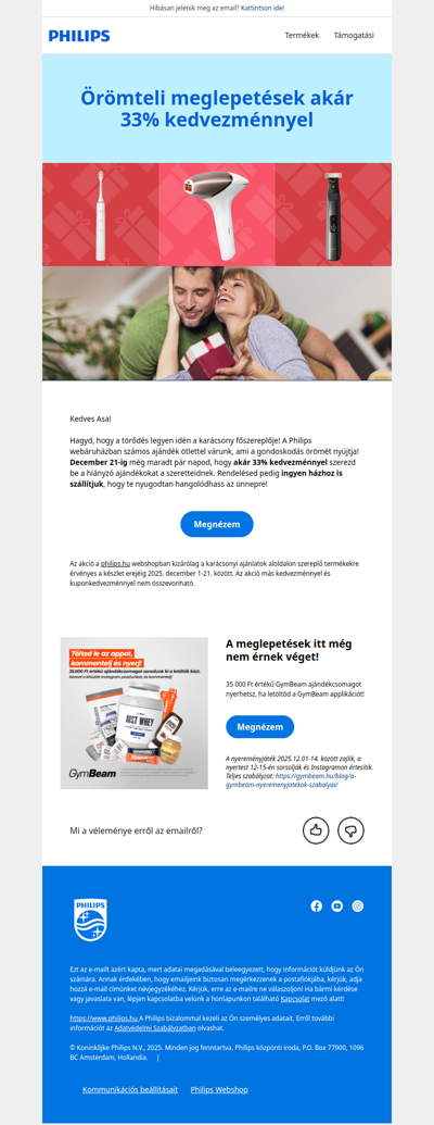 ✨Asa, ideje dönteni! Válaszd a Philips ajándék ötleteit akár 33% kedvezménnyel!