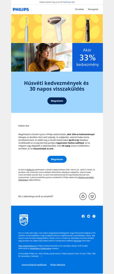 🐰Húsvéti Philips ajánlatok akár 33% kedvezménnyel!