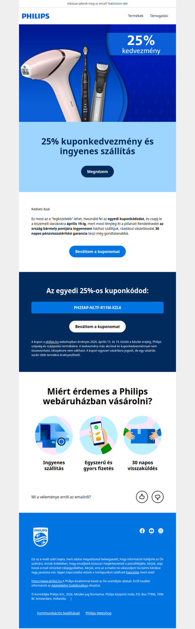 ⚡Flash Sale: 25% kedvezmény a Philips webáruházban!