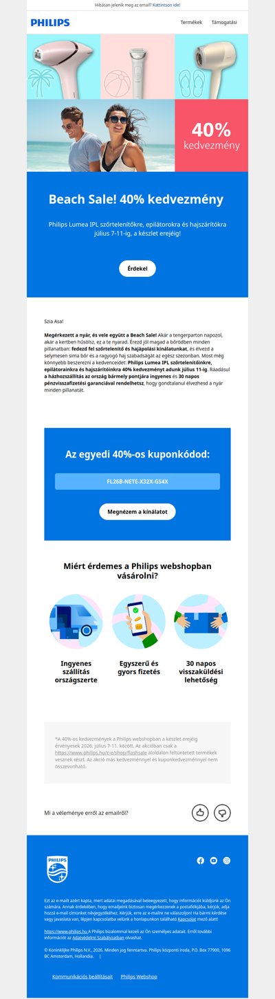 💦Csobbanj a nyárba 40%-os Beach Sale kedvezményekkel!