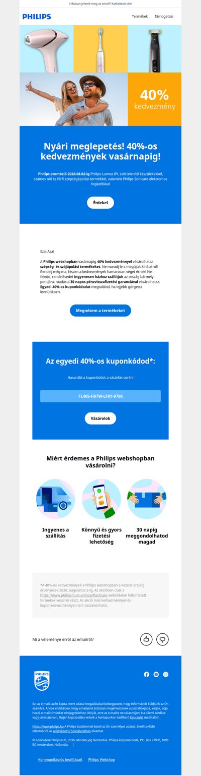 📢 40%-os Philips kedvezmények már csak holnapig!