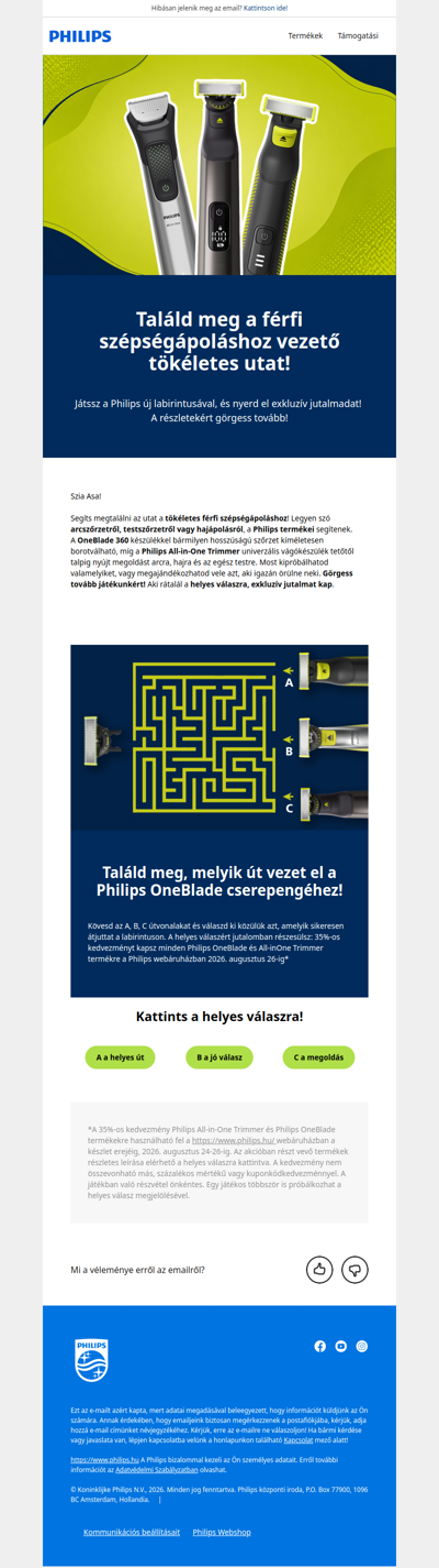 🔎Találd meg a helyes utat és vásárolj kedvezménnyel férfi szépségápolási terméket!