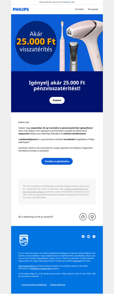 Akár 25 000 Ft pénzvisszatérítés! 💵