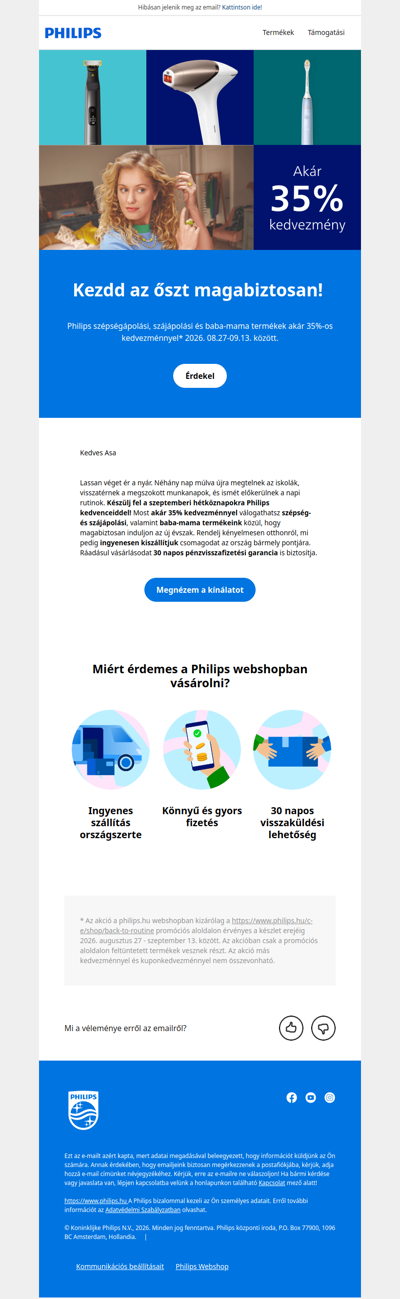 🍁Kezdd a szeptembert akár 35% Philips kedvezménnyel!