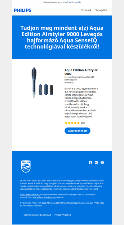 Aqua Edition Airstyler 9000 Levegős hajformázó Aqua SenseIQ technológiával - tudjon meg mindent a termékről!