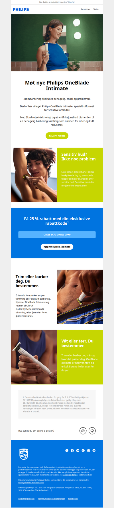 NYHET: OneBlade Intimate