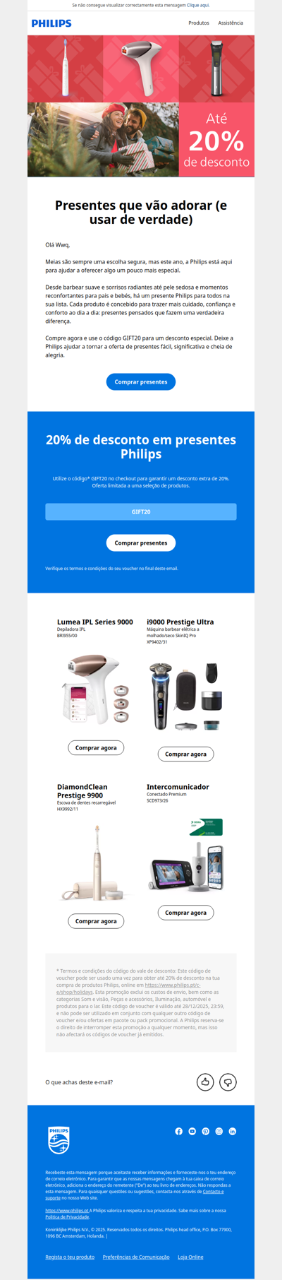 Meias são práticas. Um presente Philips é ainda melhor 🎁