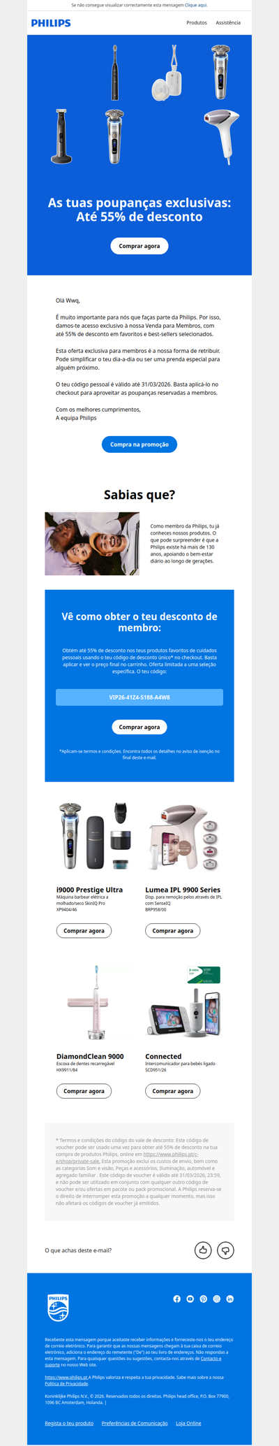 💙 Um agradecimento especial: Até 55% de desconto