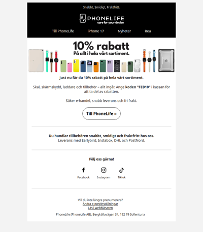 10% på hela sortimentet - bara idag!