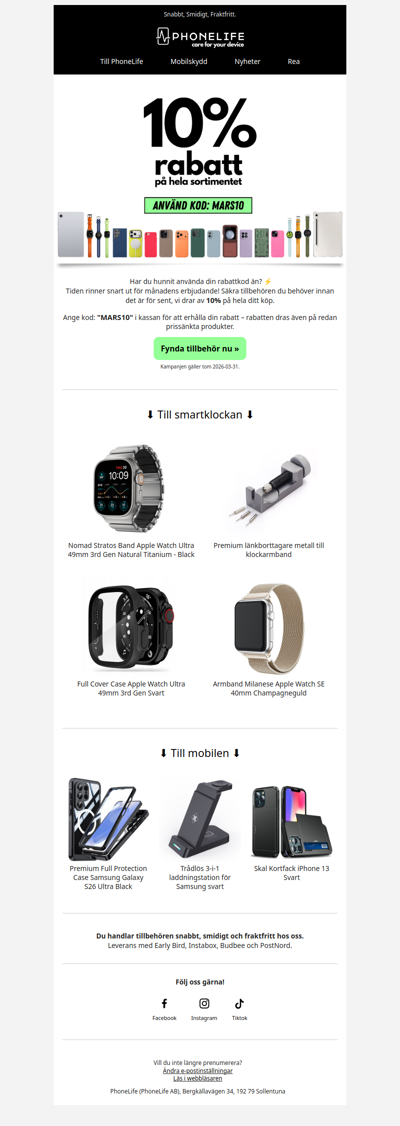 Sista chansen för 10% rabatt! ⏰