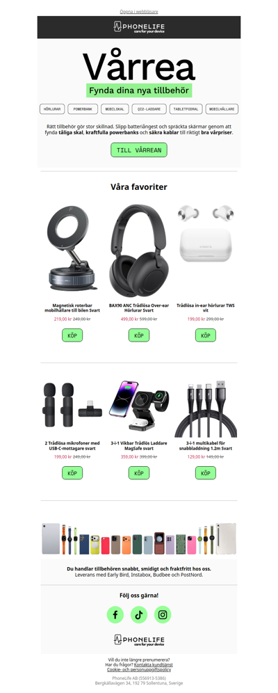 Vårrea på skal, kablar & powerbanks!