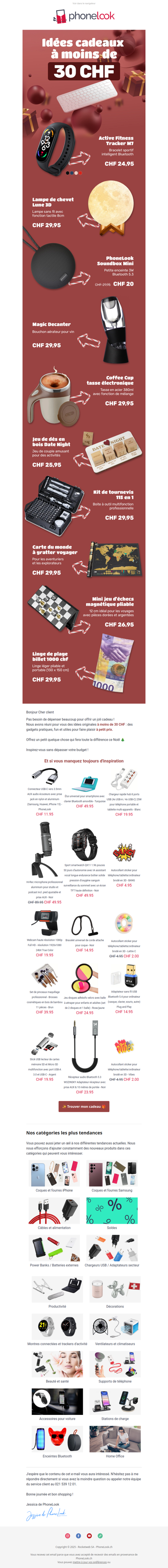 Vos idées cadeaux à moins de 30 CHF 🎁