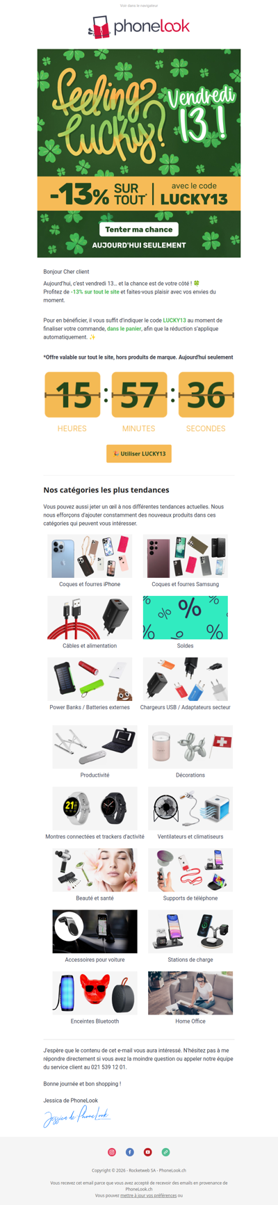 🍀 Aujourd’hui, votre chance vaut -13 %