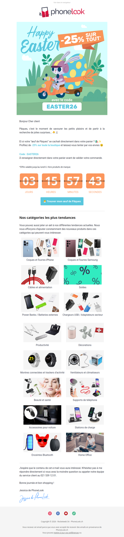 🐣 Joyeuses Pâques ! -25% SUR TOUT 🐰