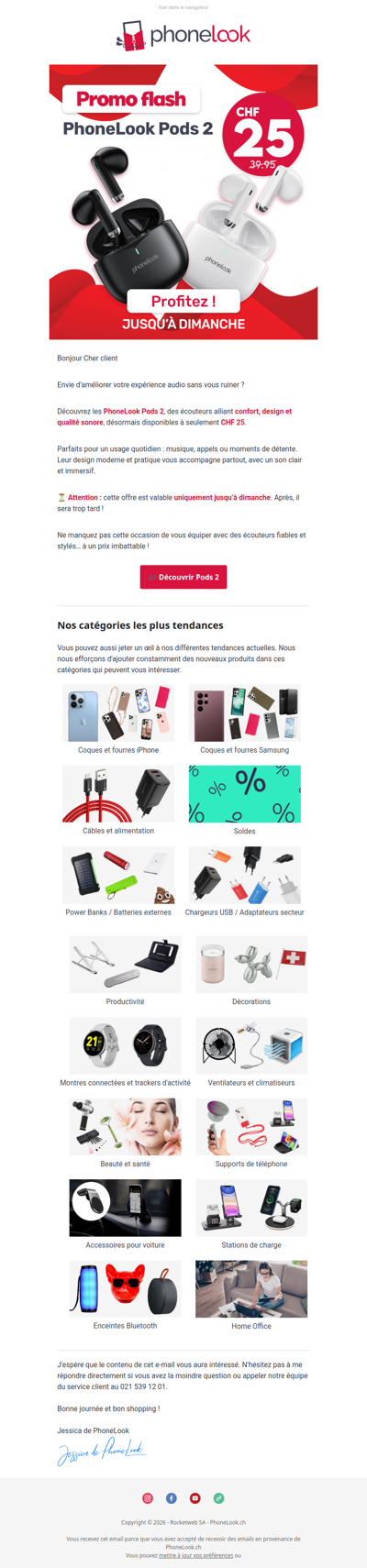 🎧🔥 PhoneLook Pods 2 à CHF 25 seulement !