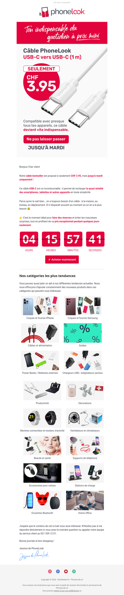 ⚡ Petit prix, câble essentiel : CHF 3.95