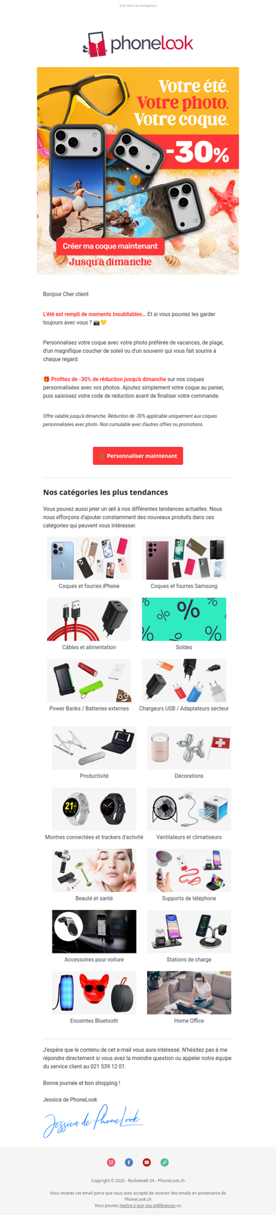 📸 -30% sur vos coques avec vos photos d'été