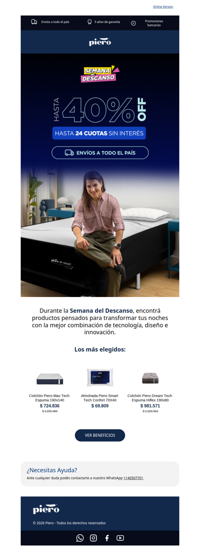 🛏️ Evolucioná tu descanso: hasta 40% OFF