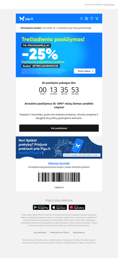 Tik šiandien! -25% nuolaida su kodu 😉