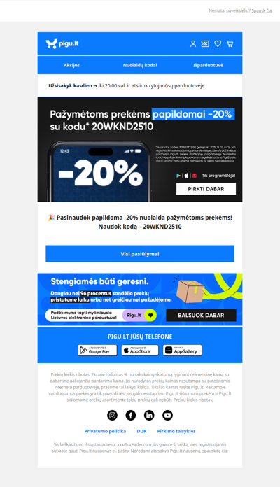 👀 Tavo NUOLAIDOS KODAS viduje!